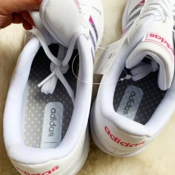 adidas Women's White Sneakers with Colorful Stripes - Picture 5 of 6